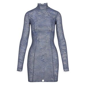 Skims stretch lace blue shimmer lace dress S nwt